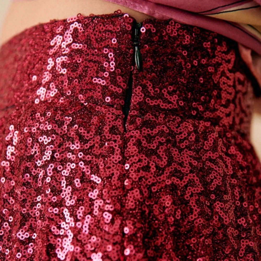 Sezane Dilo Pleated Midi Skirt in Fuschia Sequins - Size 44 - Picture 3 of 12